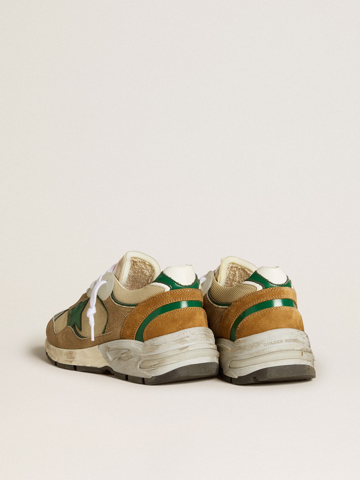 Women's Dad-Star LAB in nylon with green leather star and suede inserts