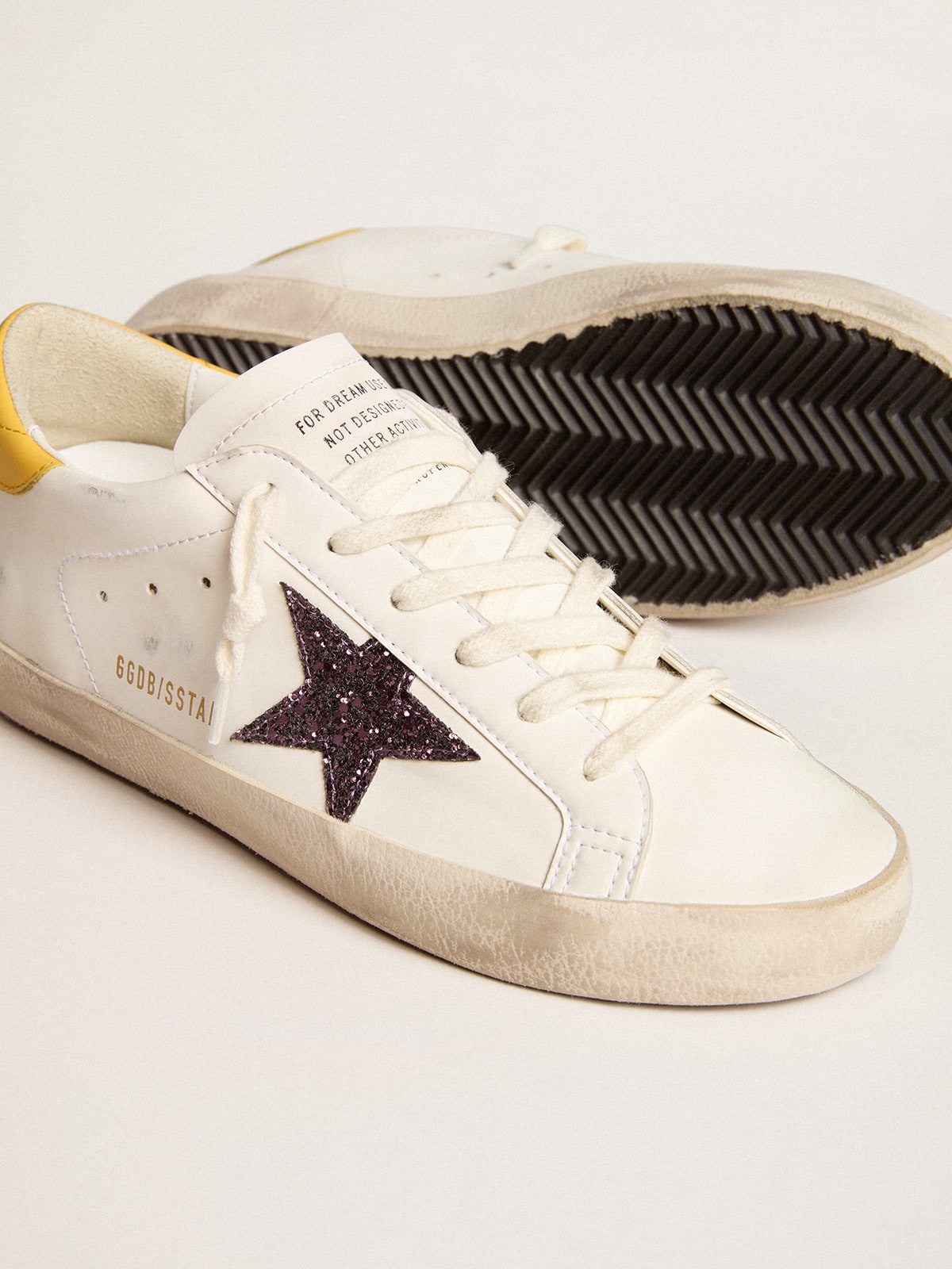 Women's Bio-based Super-Star with red glitter star and leather heel tab