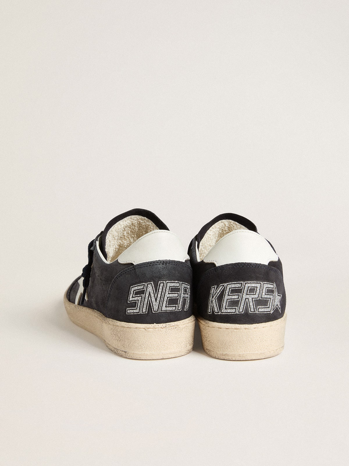 Women's Ball Star in dark blue suede with leather star and heel tab