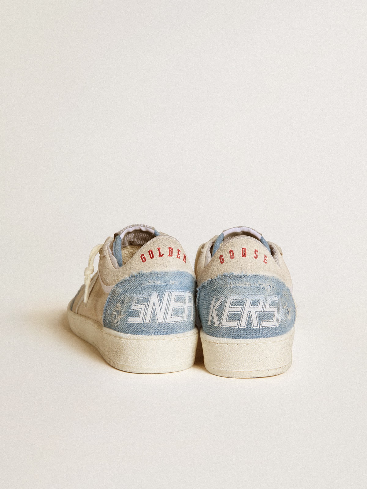 Ball Star LTD in suede with metallic leather star and denim inserts