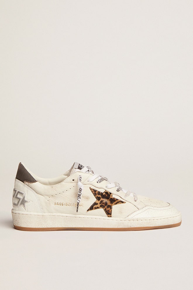 Women's Ball Star in nappa leather with leopard star and black heel tab