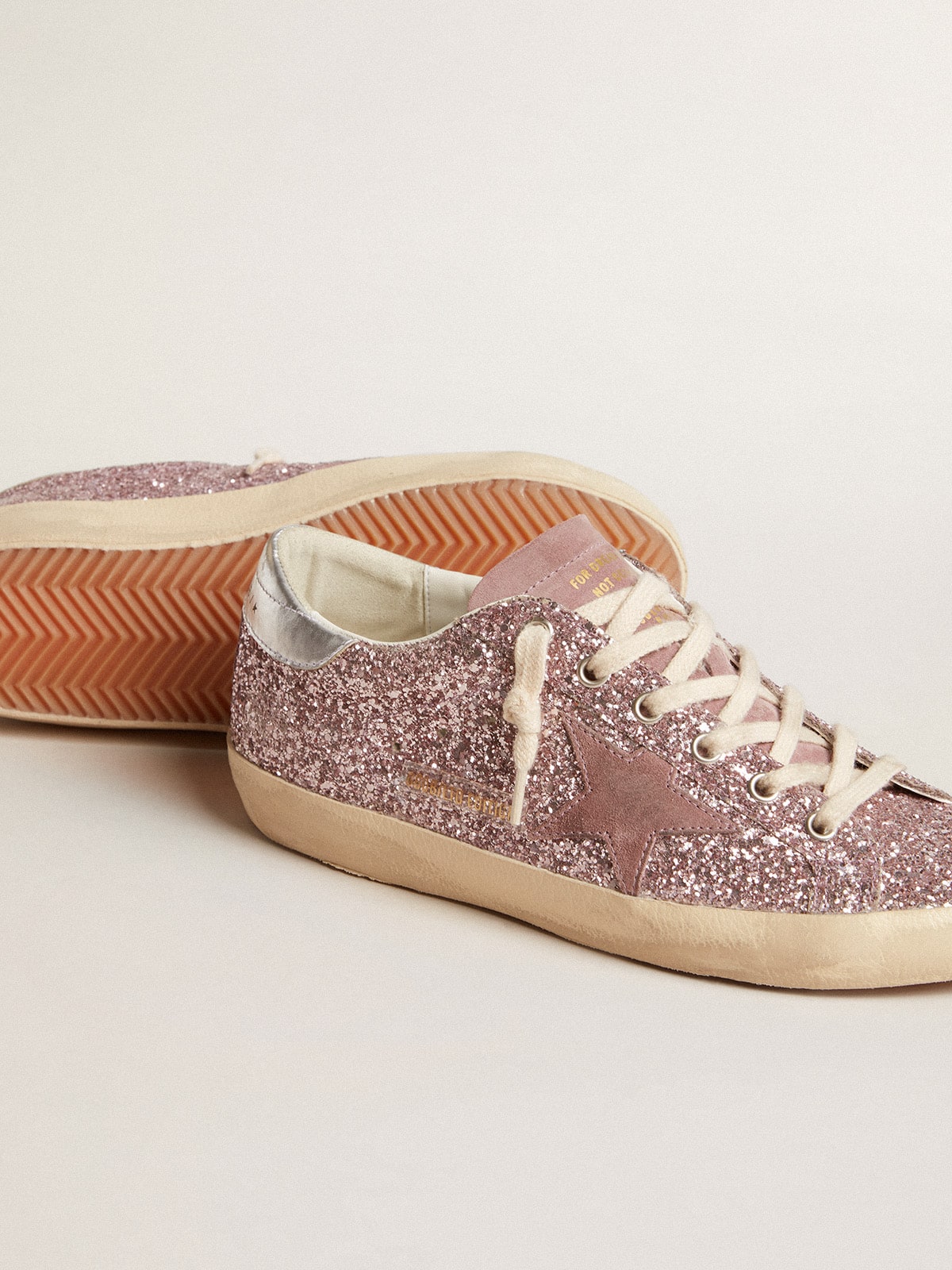 Super-Star LTD in glitter with suede star and silver heel tab