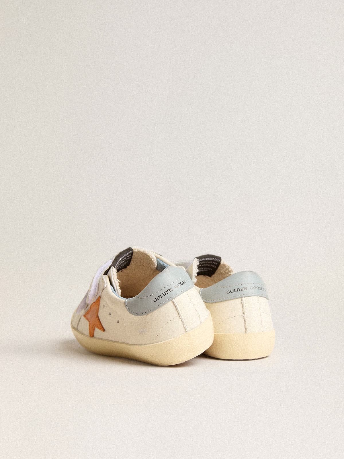Young Old School in leather with orange star and baby blue heel tab