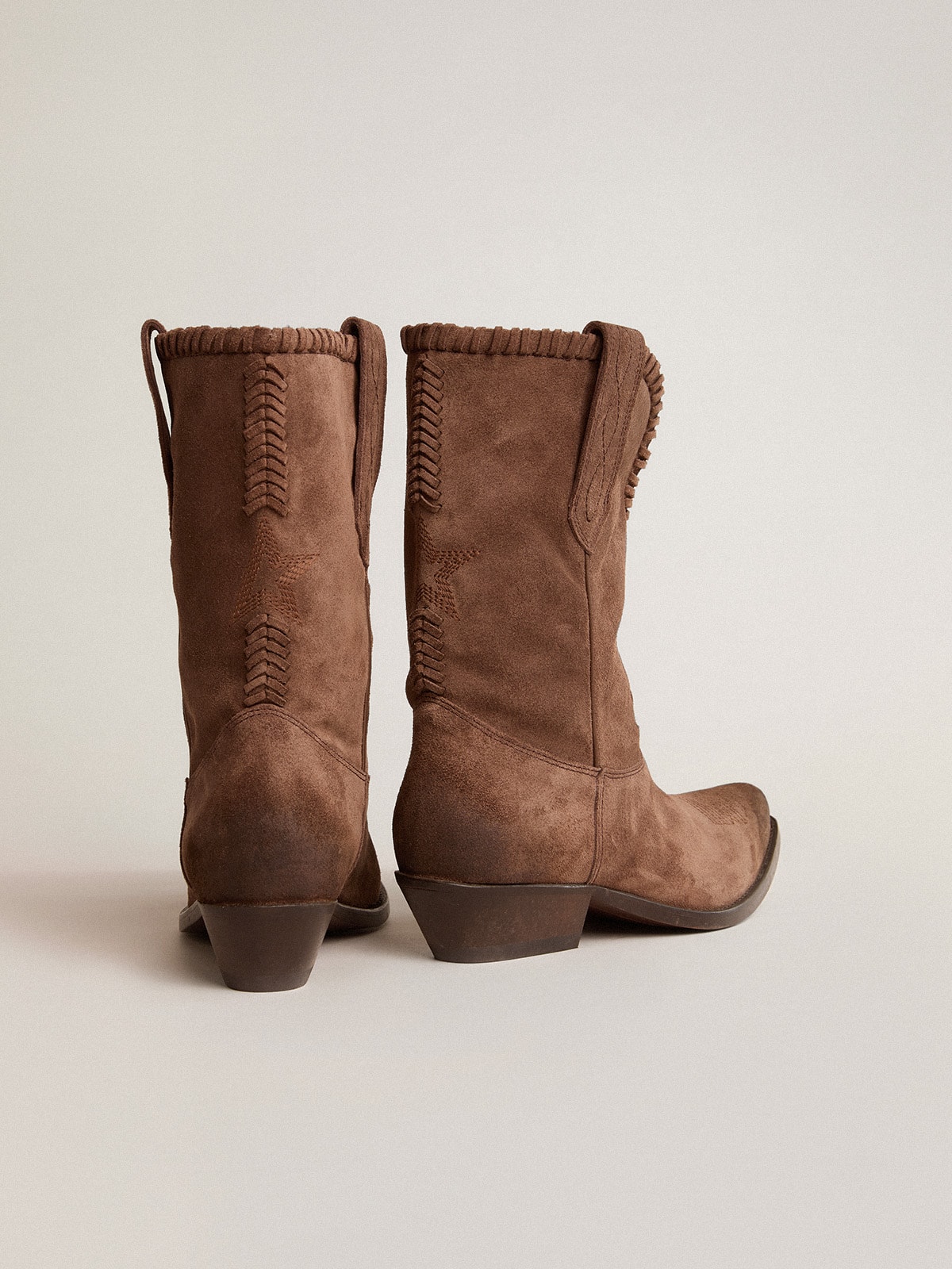 Low Women's boots in dark brown washed suede