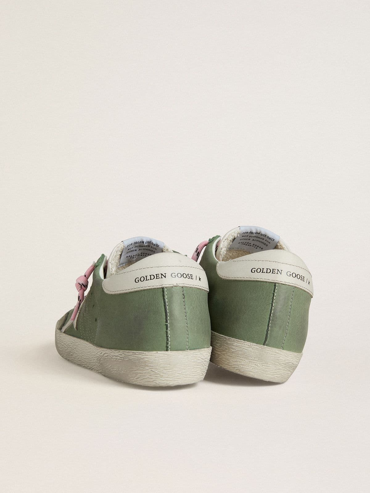 Women's Super-Star LTD in green nubuck with white leather star and heel tab