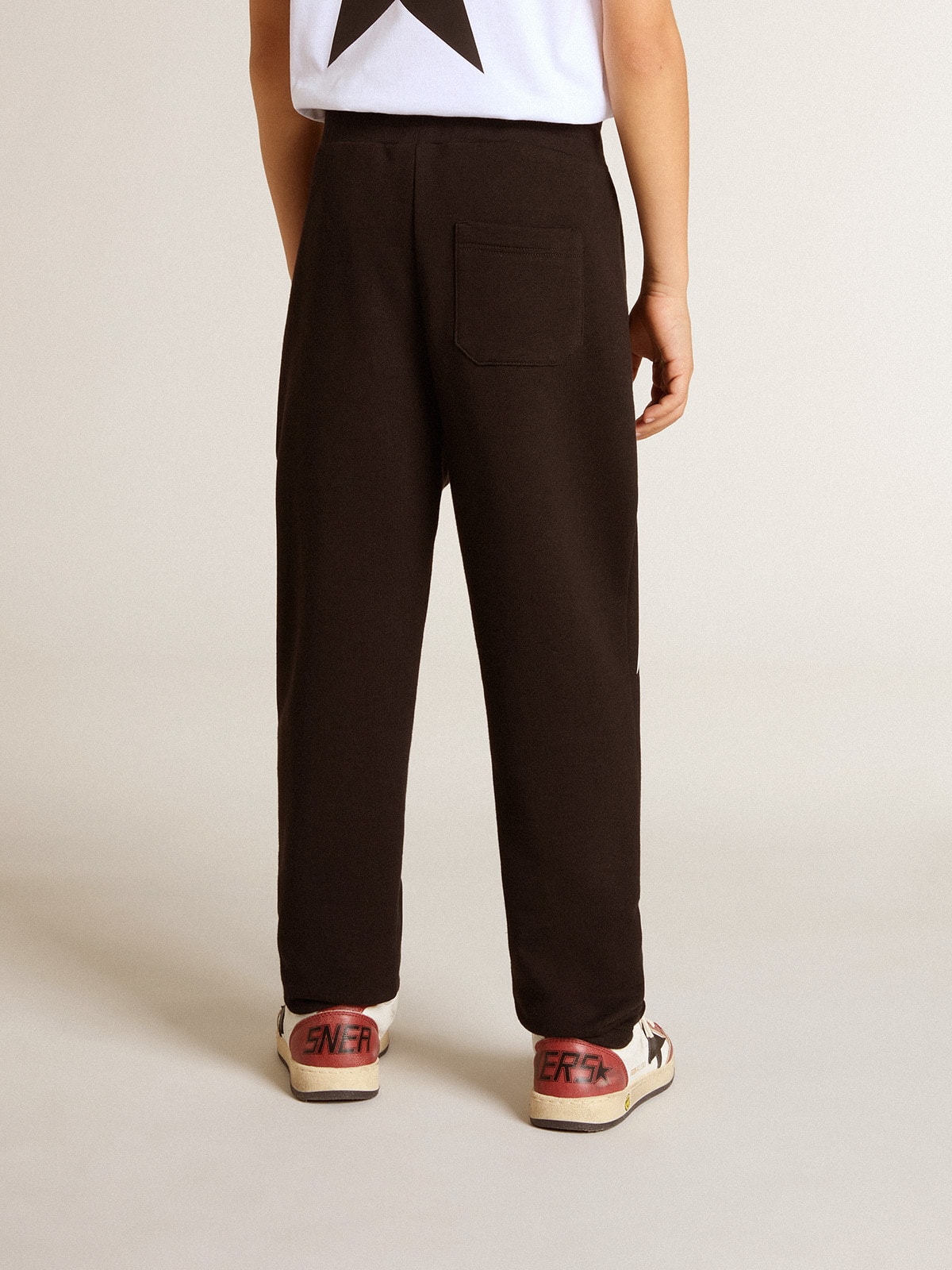 Boys' black joggers with white stars