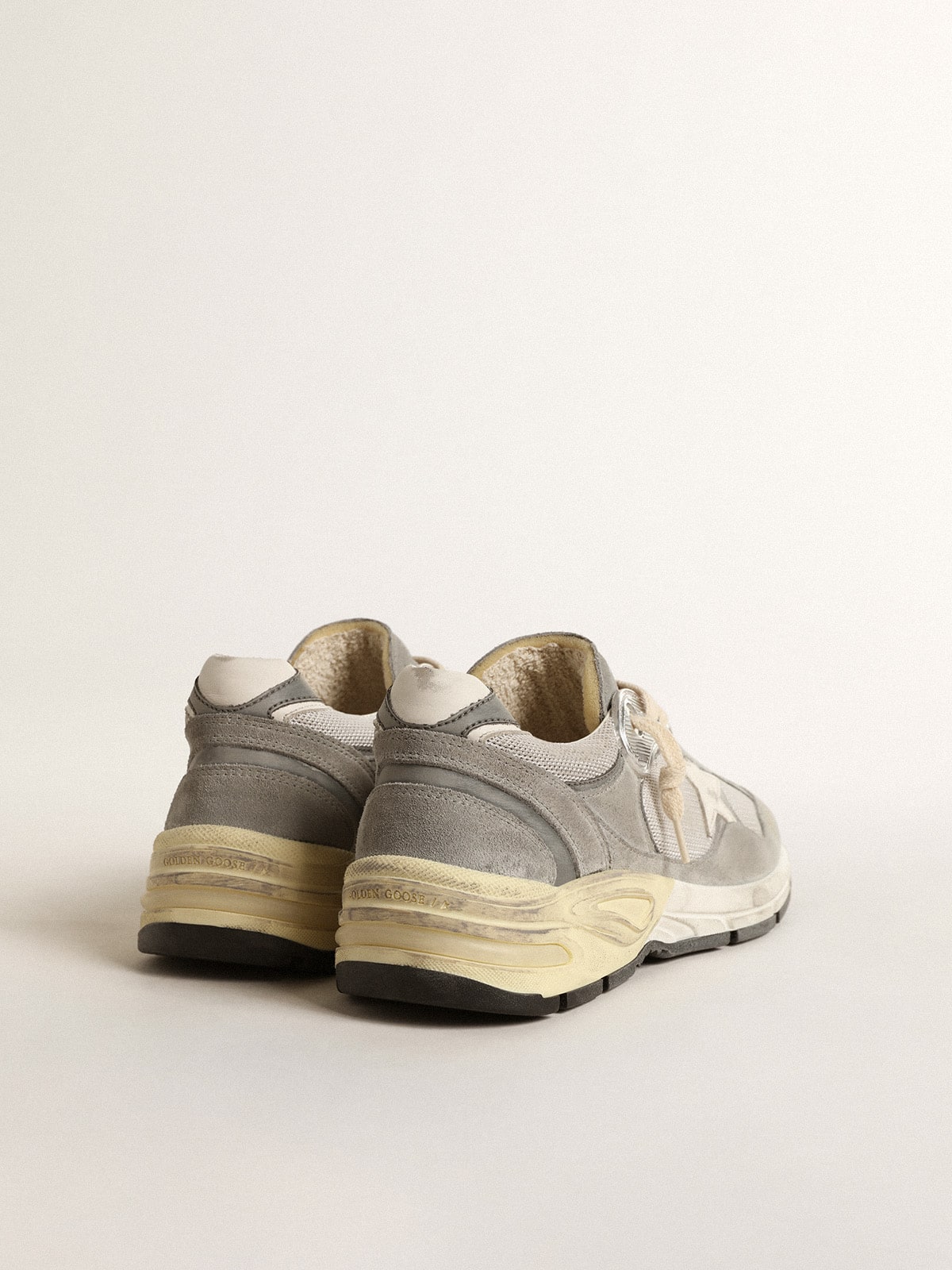 Women's Dad-Star in suede and silver mesh with white leather star and heel tab