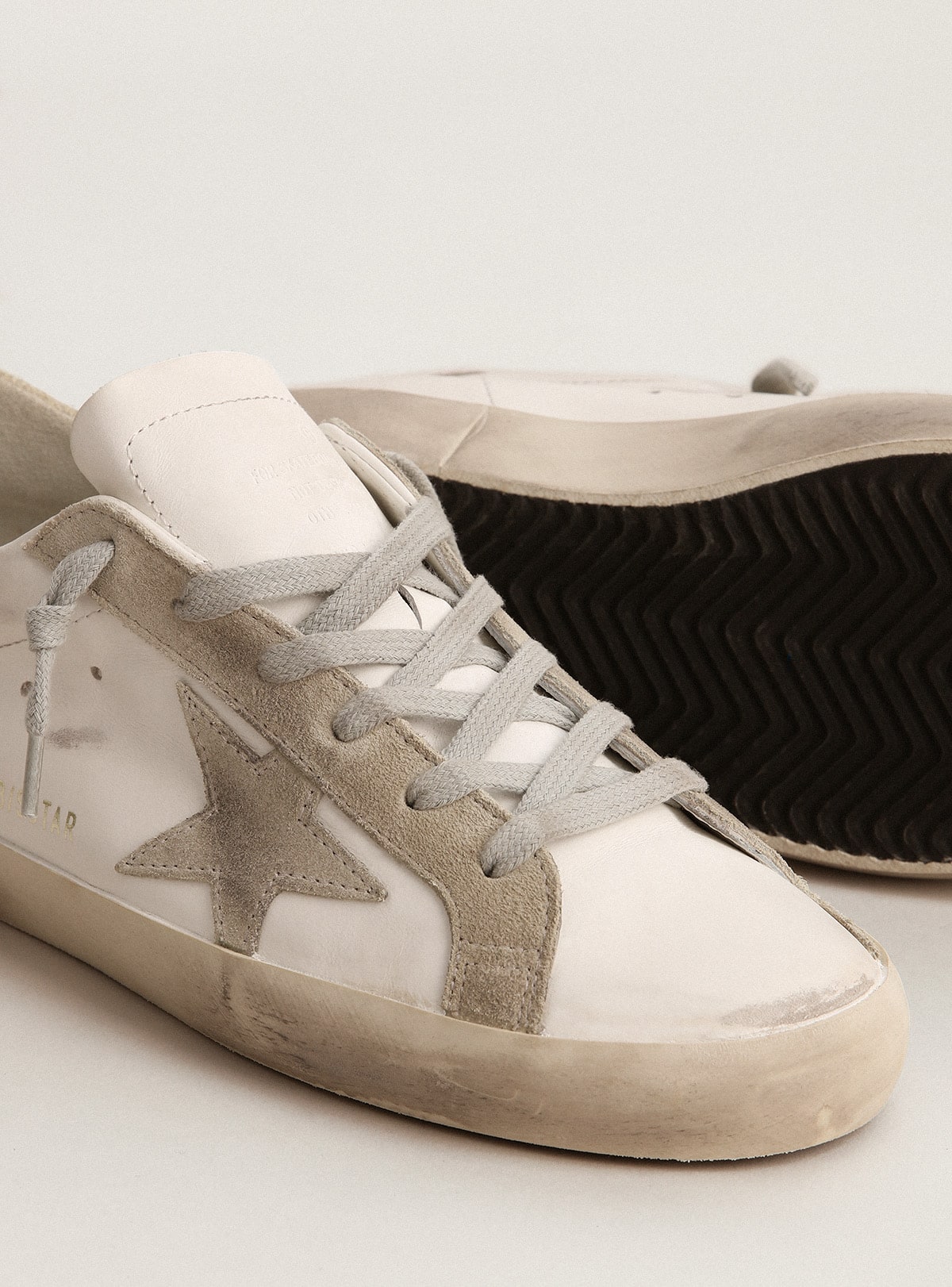 Women's Super-Star with gray suede star and heel tab