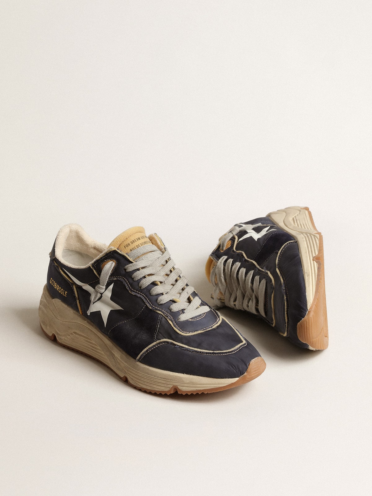 Running Sole in blue nylon with white printed star