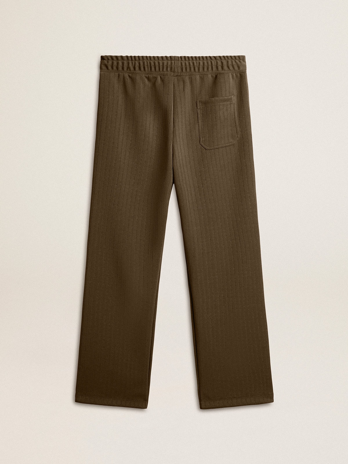 Men's military green joggers with white logo