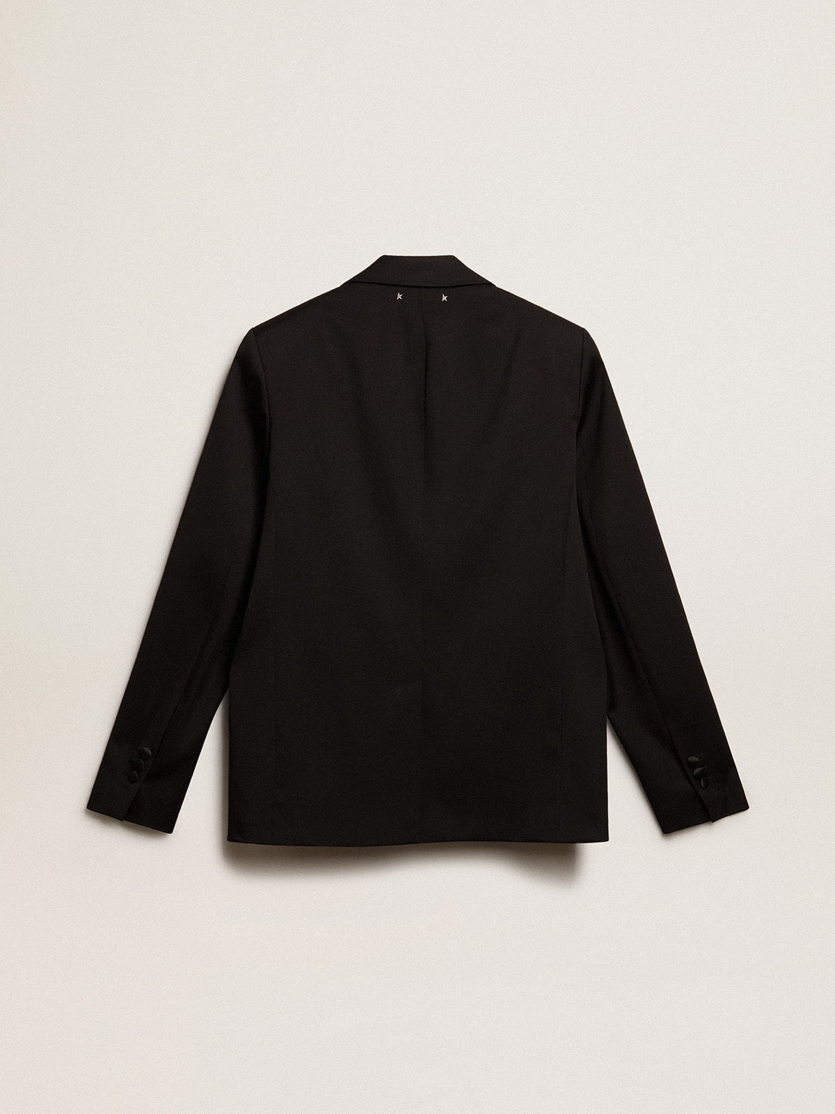 Men's tuxedo jacket in black wool gabardine