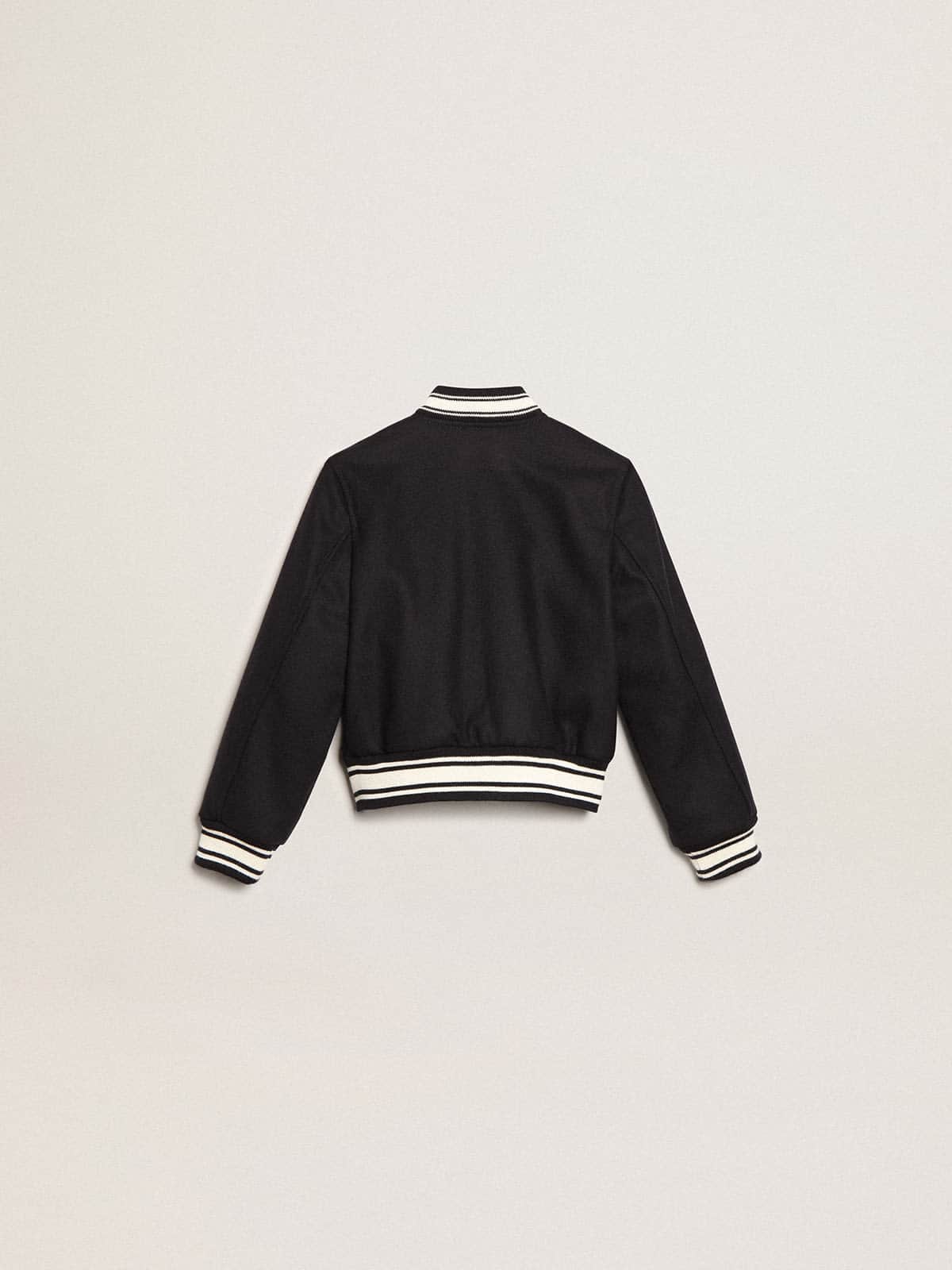 Boys' bomber jacket in dark blue wool