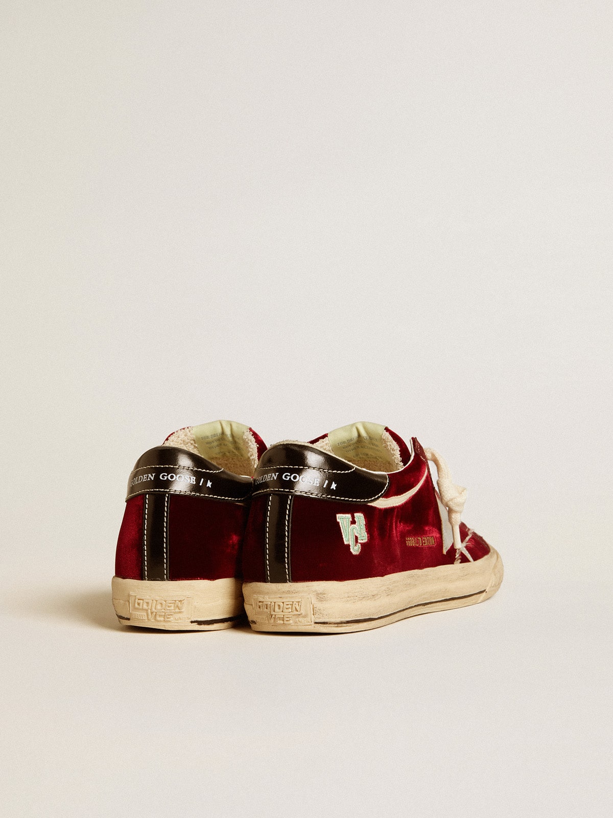 Women's Super-Star LTD in velvet with metallic leather star and heel tab