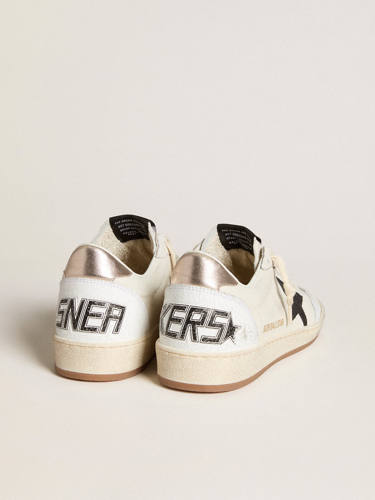 Women's Ball Star in nappa with glitter star and metallic nappa heel tab