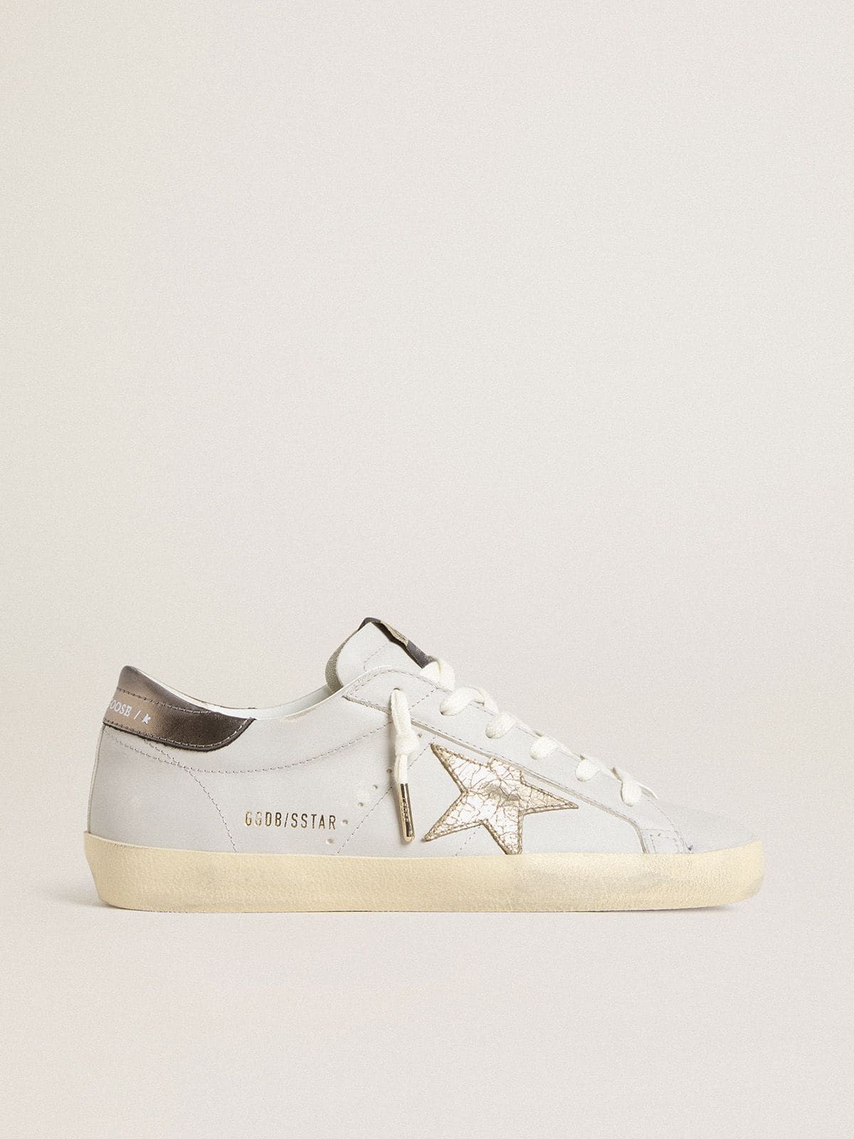 Super-Star with crackle leather star and metallic foiled leather heel tab