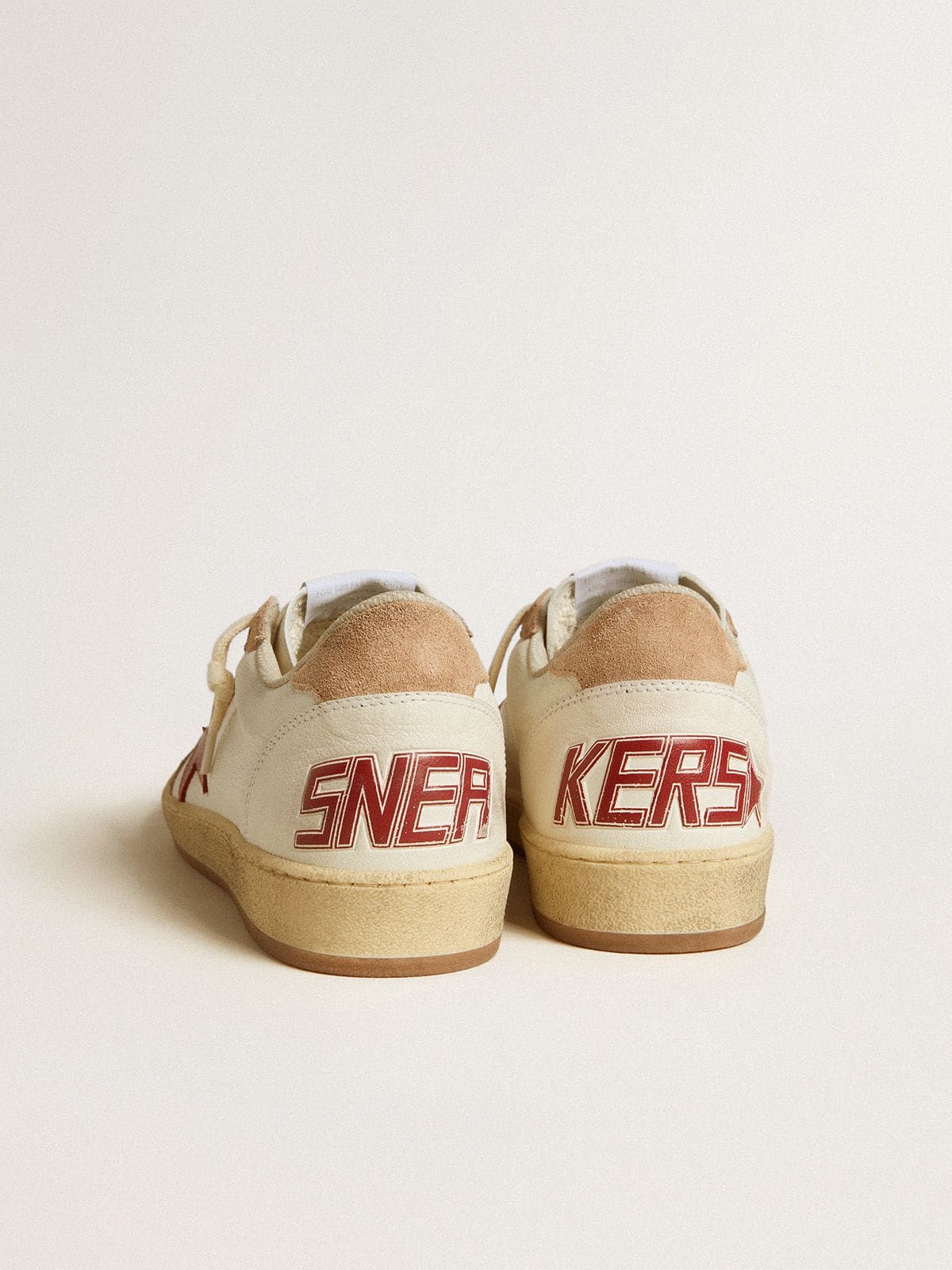 Women's Ball Star in nappa leather with red star and pink suede inserts