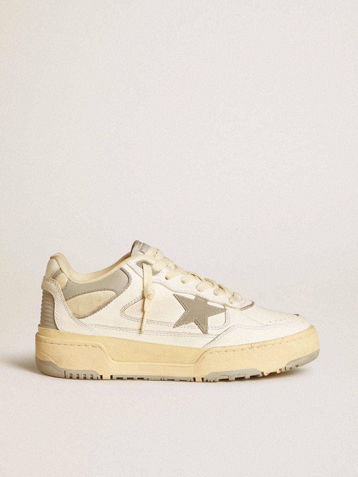 Women's Forty2 with grey star and white leather heel tab