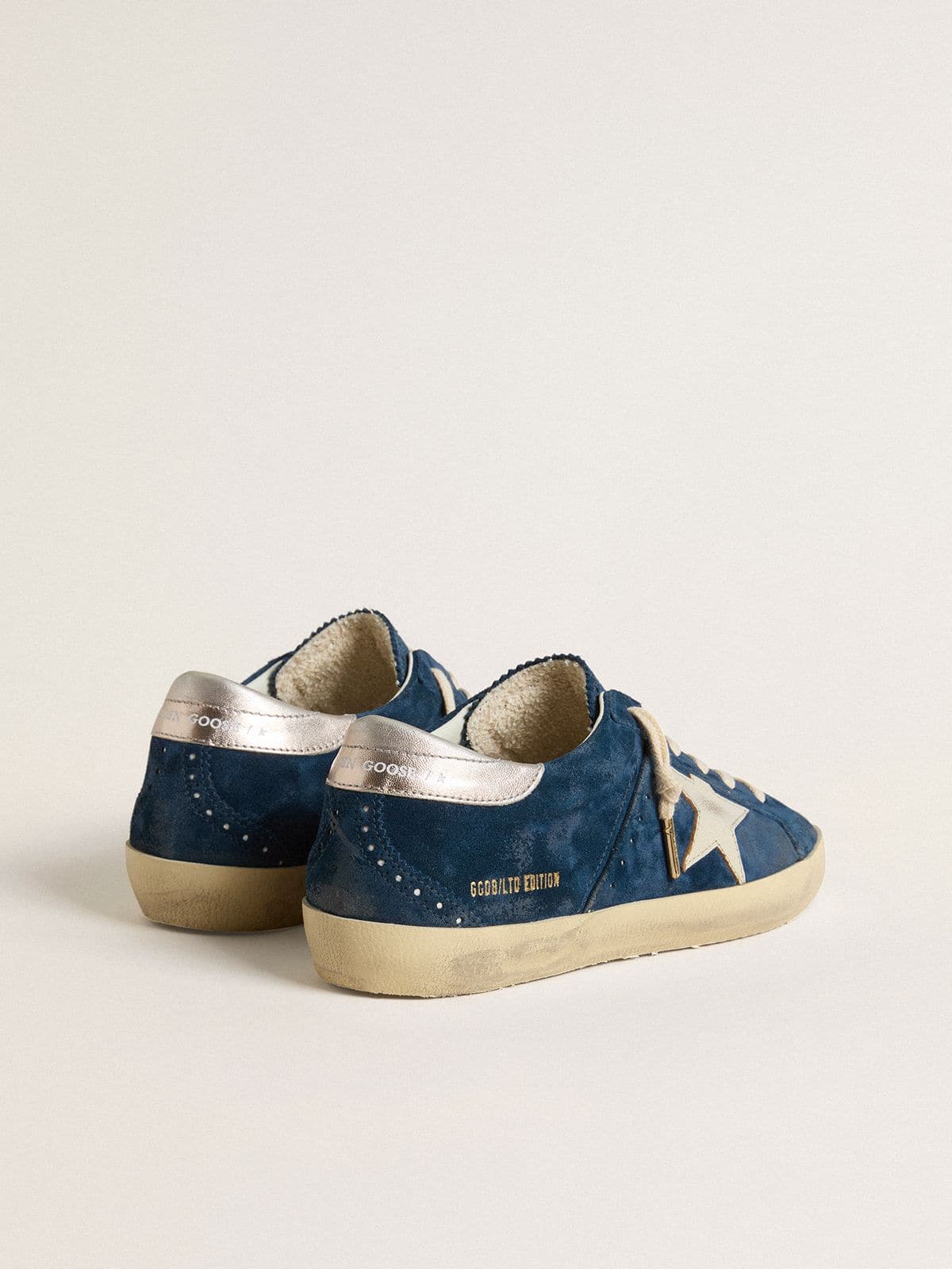 Women's Super-Star LTD in blue suede with white star