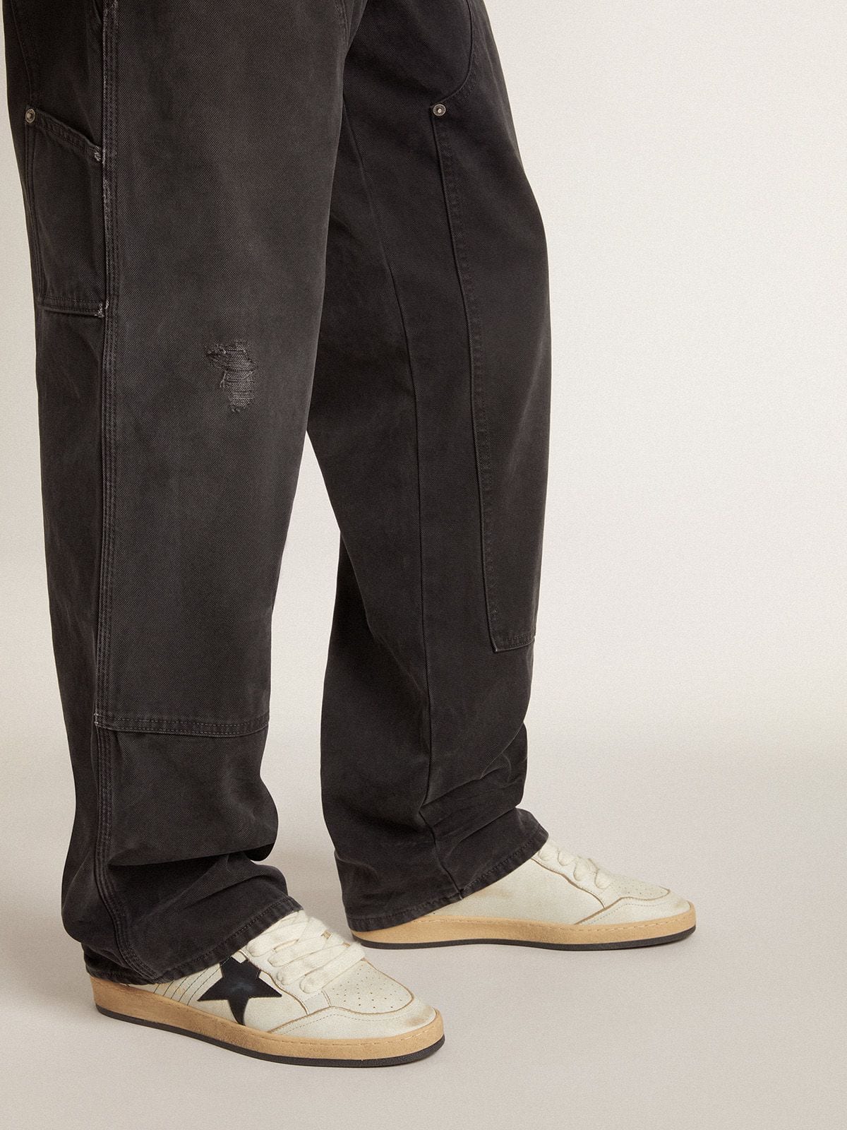 Men's Ball Star with black leather star and green leather heel tab