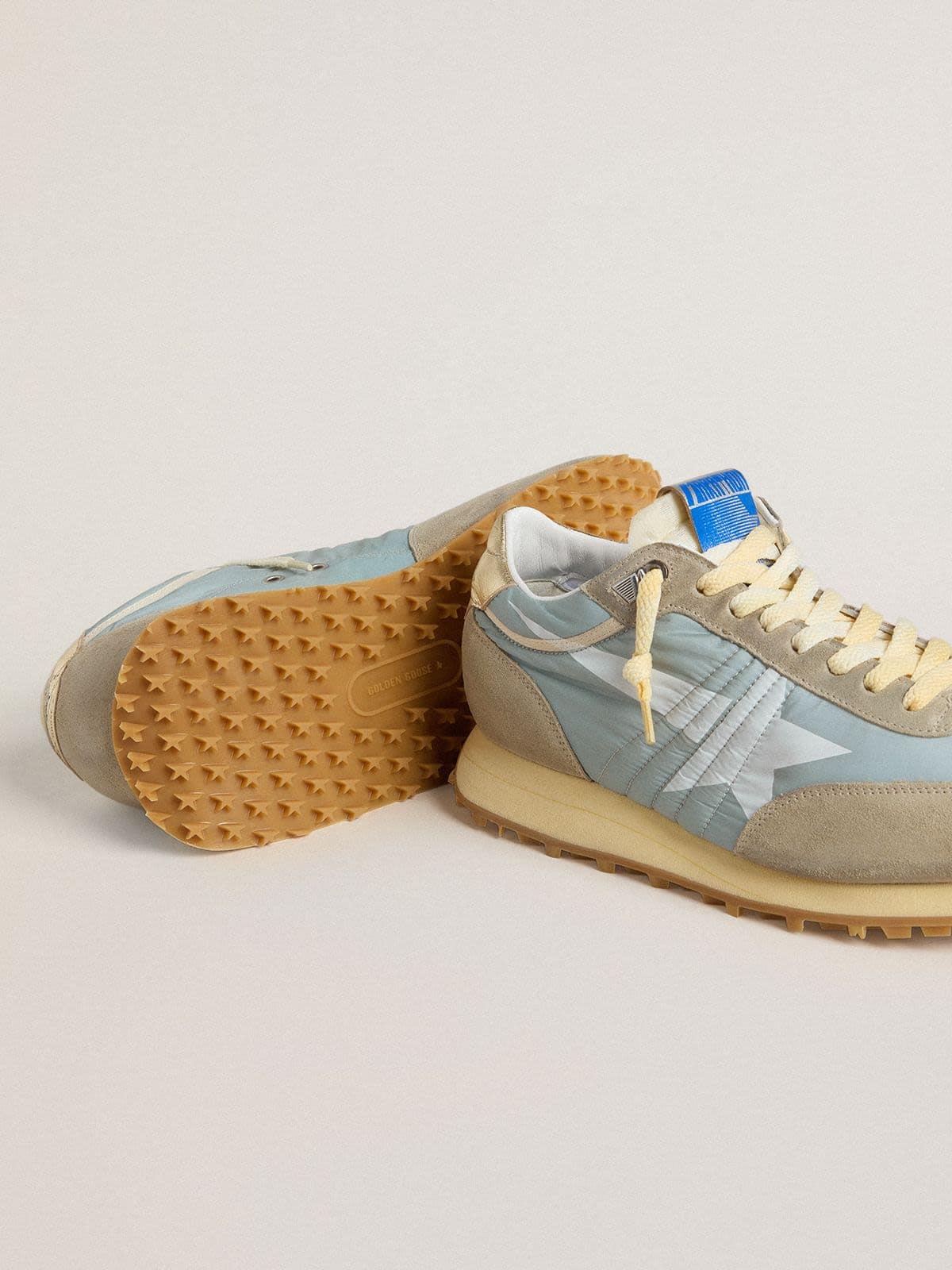 Women's Marathon with light blue nylon upper and pastel blue star