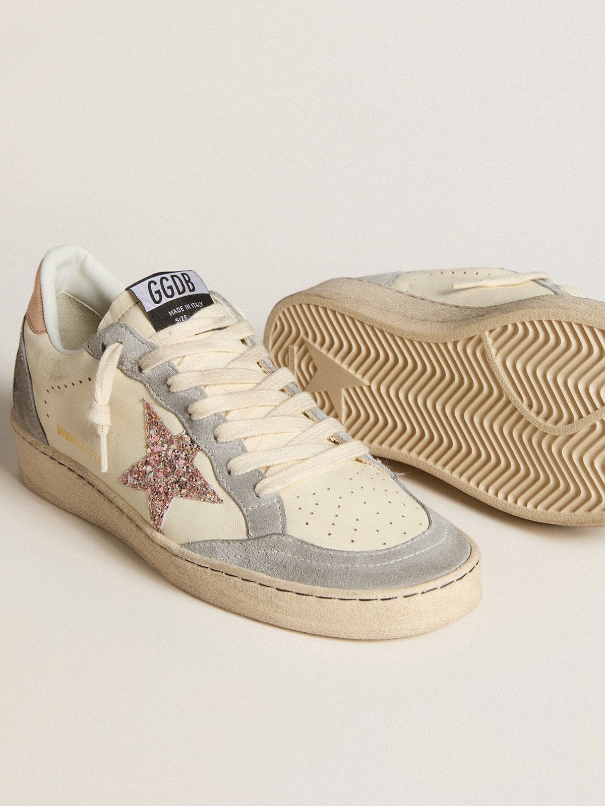 Ball Star in nappa with glitter star and metallic heel tab