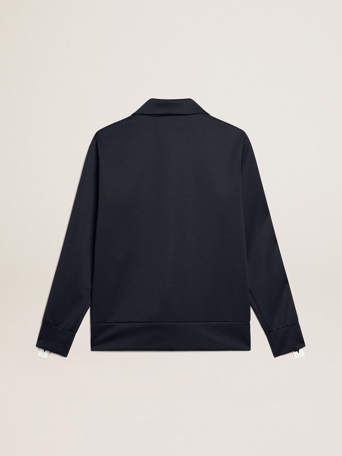 Dark blue zipped sweatshirt with white strip and contrasting stars