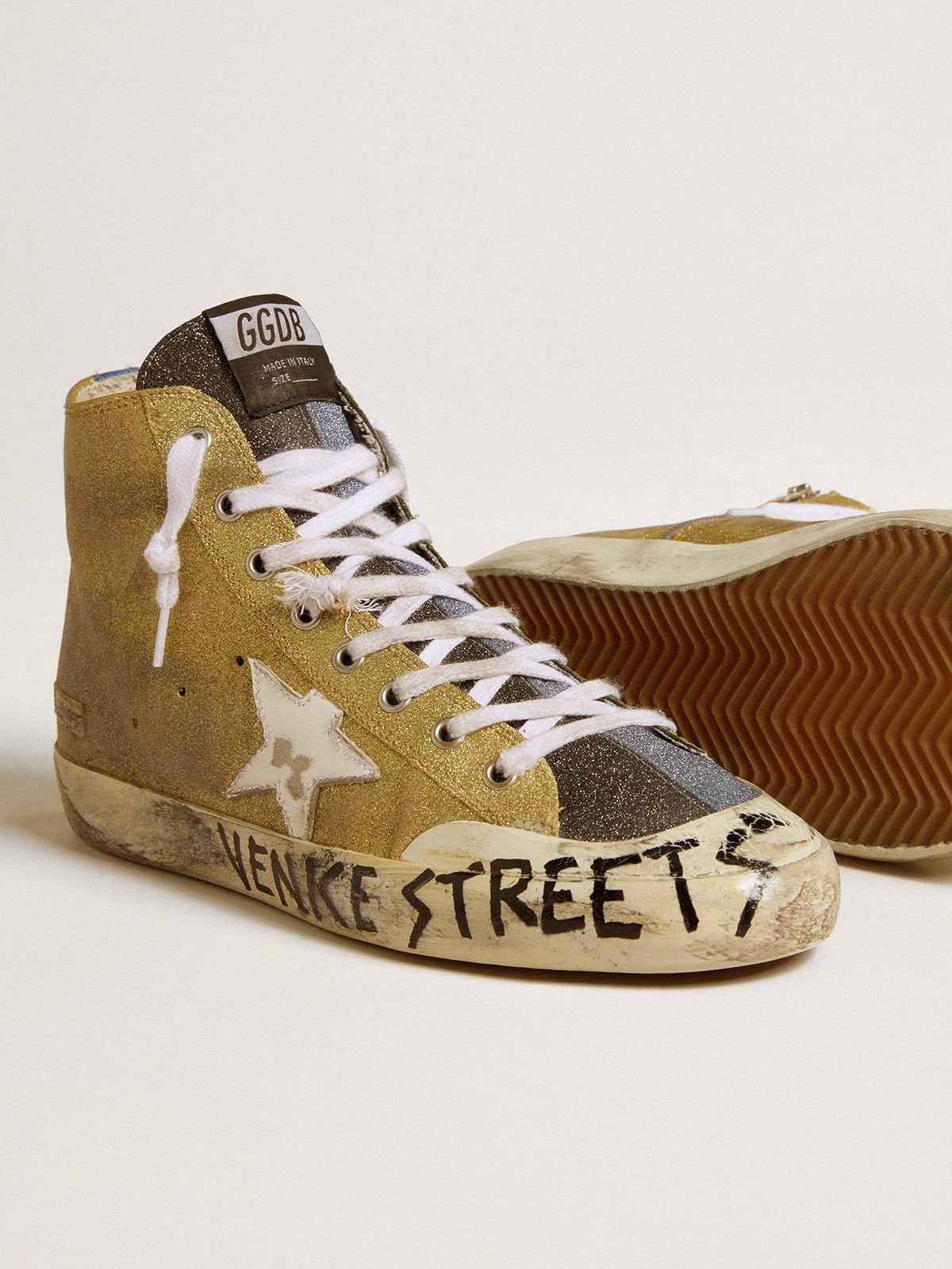 Women's Francy LAB in golden glitter with white leather star