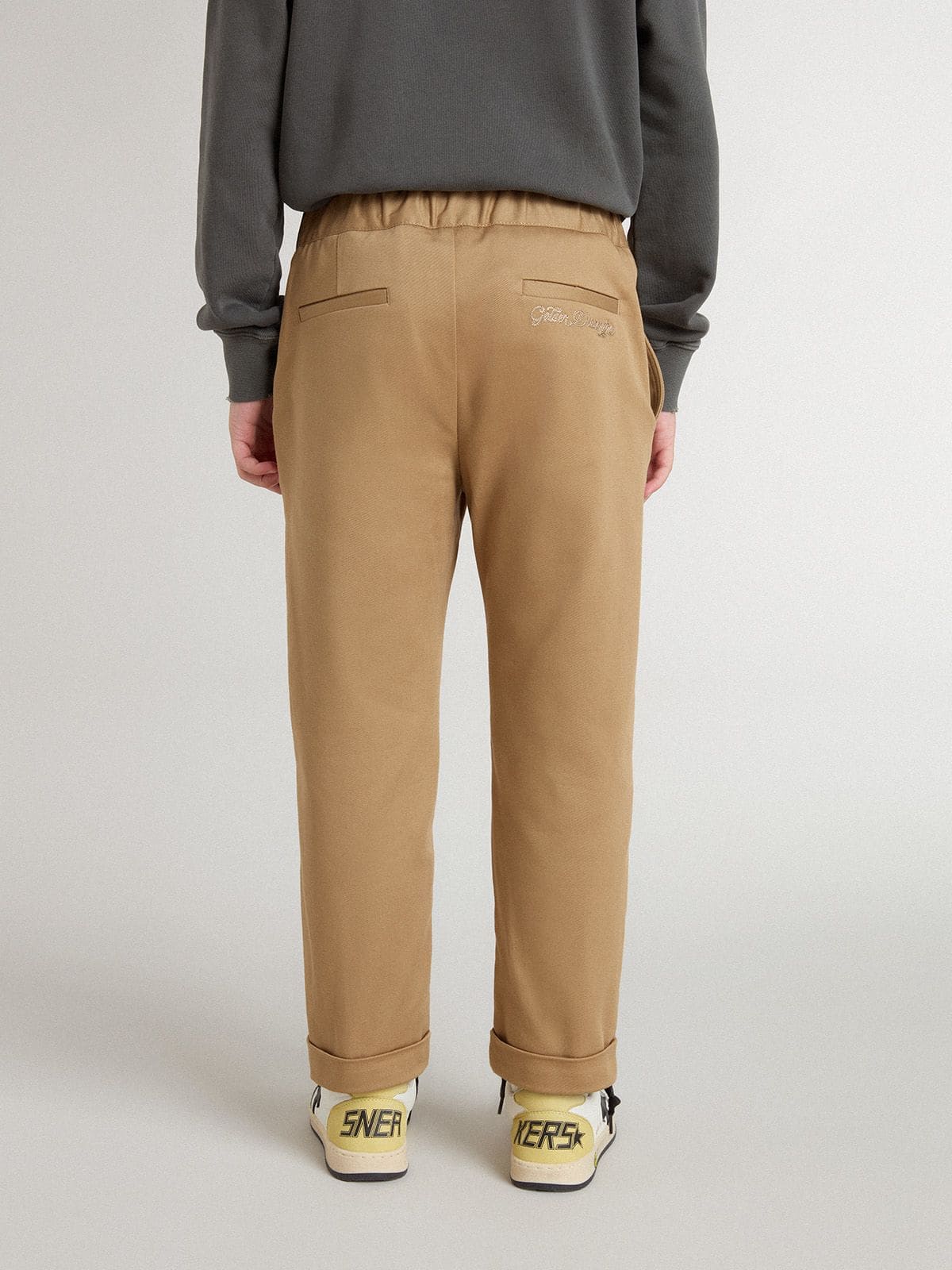 Kids' chinos in tobacco-colored cotton