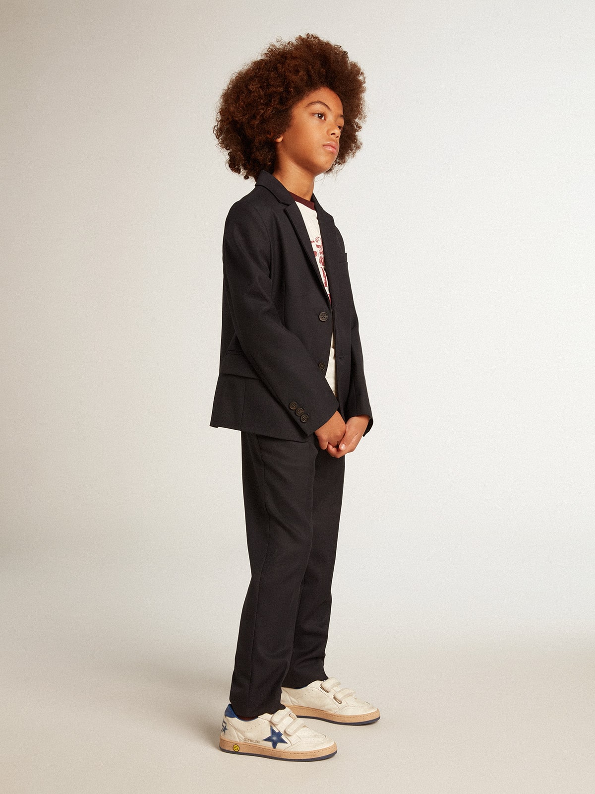 Boys' pants in dark blue wool
