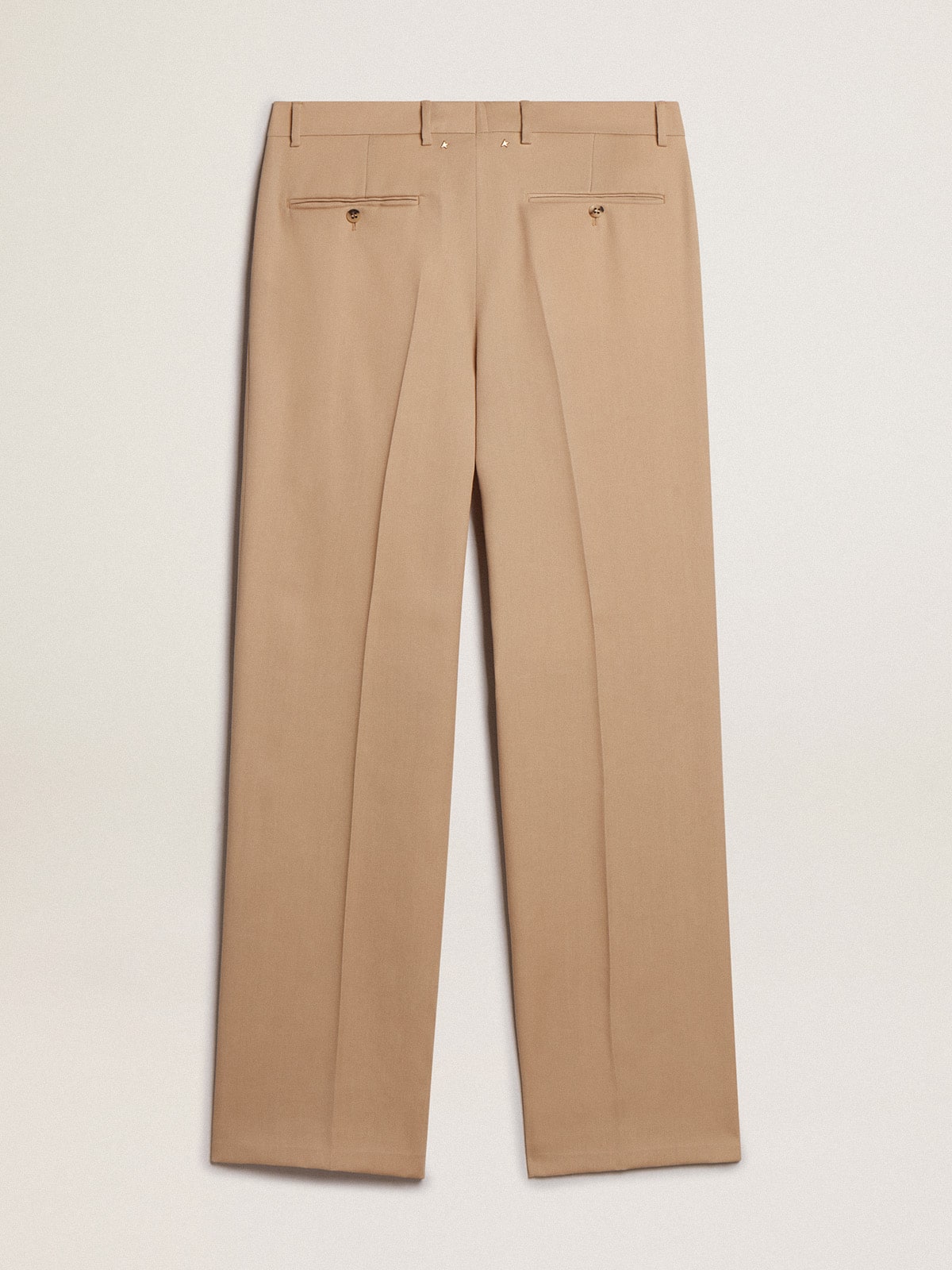 Men's wool gabardine pants in sand