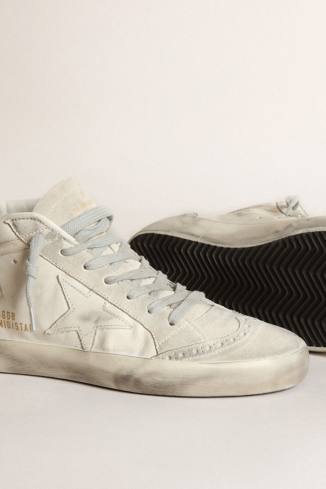 Women's Mid-Star with white leather star and gray suede inserts