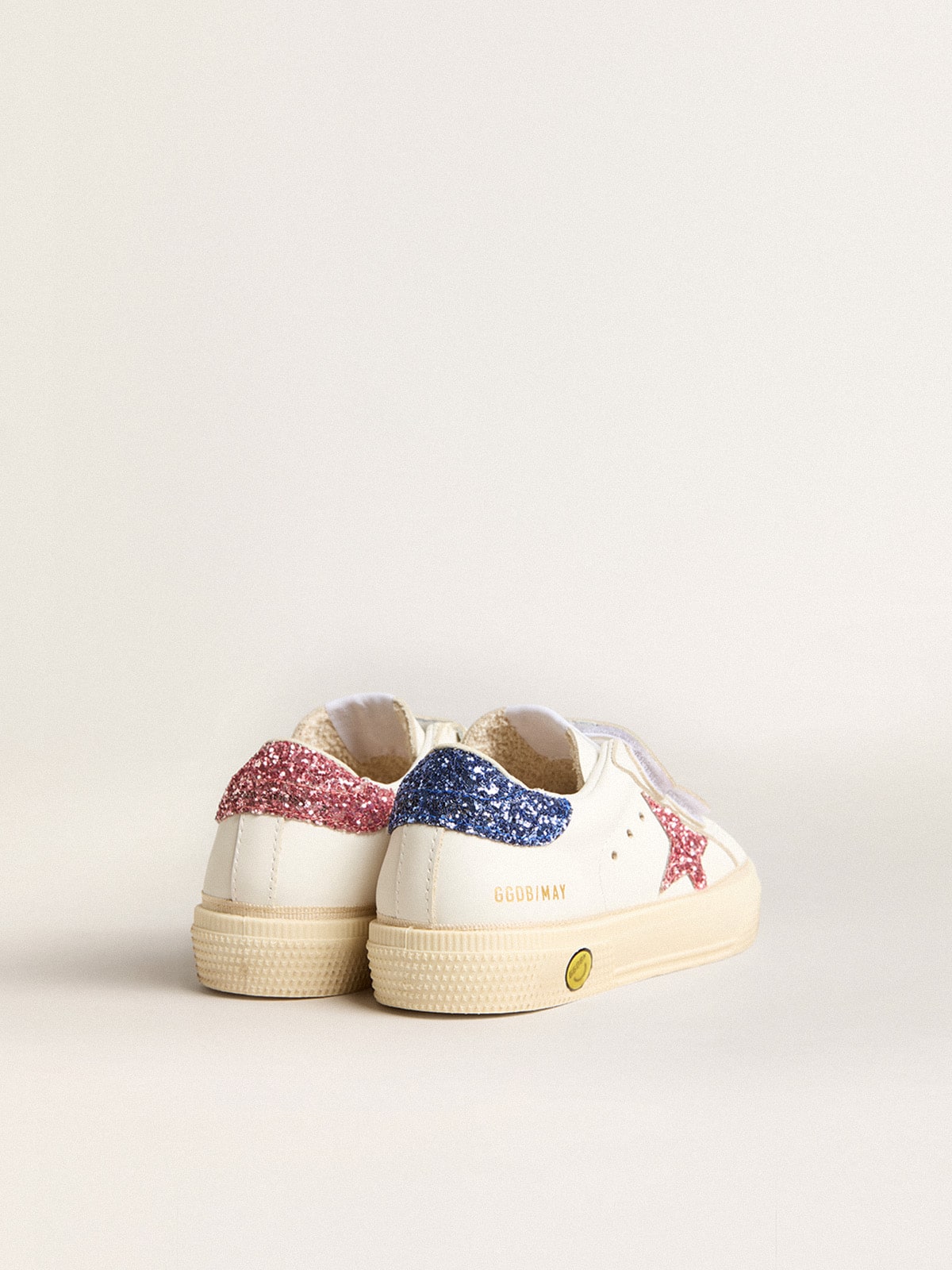 Junior May School in leather with glitter star and heel tab