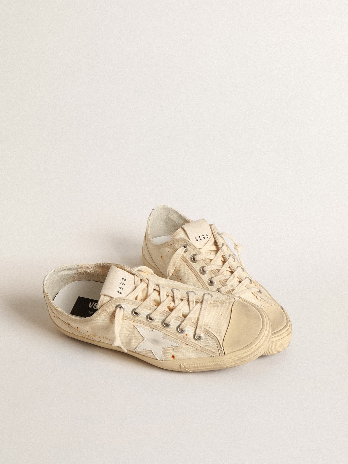 Men's V-Star LAB in canvas with leather star and rust-colored marks