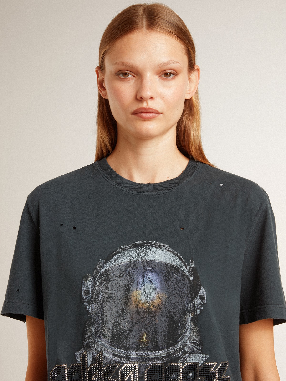 Black T-shirt with multicolor print