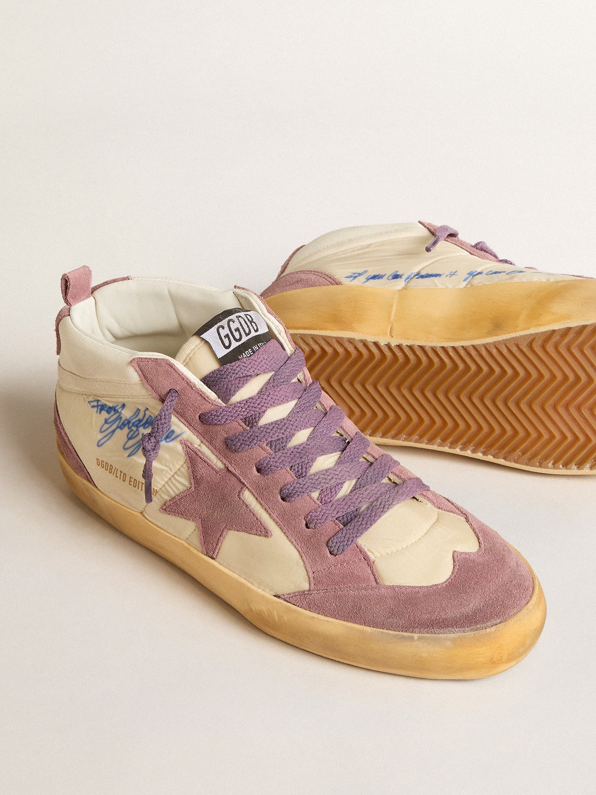 Women's Mid Star LAB in nylon and nappa with mauve suede star