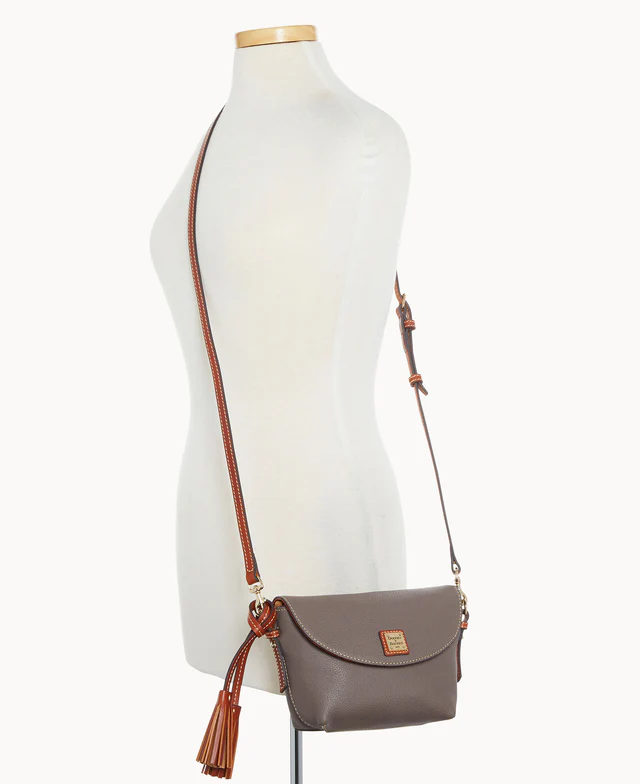 Pebble Grain Crossbody Saddle Bag