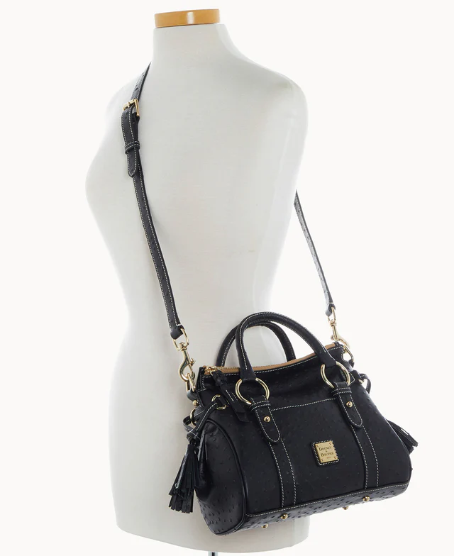 Ostrich Satchel With Pocket