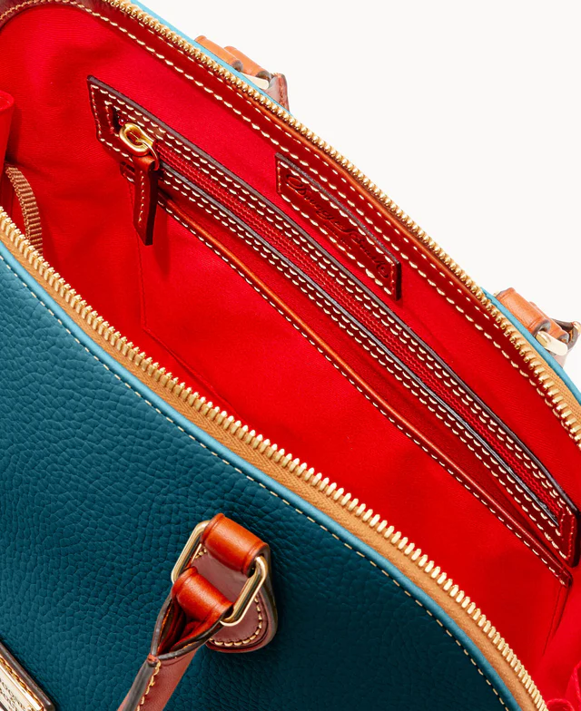 Pebble Grain Zip Zip Satchel