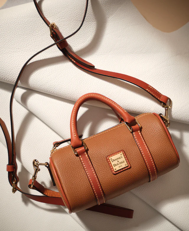 Pebble Grain Crossbody Barrel Satchel 20