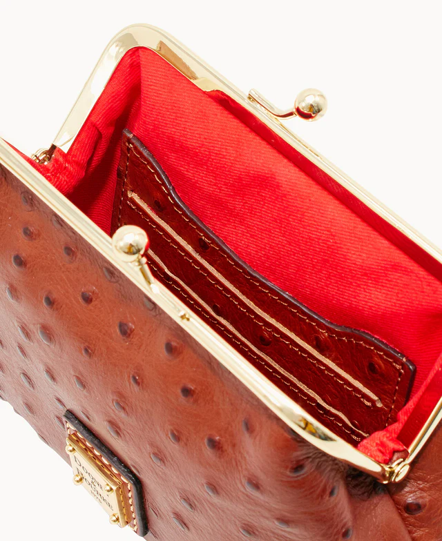 Ostrich Large Framed Purse