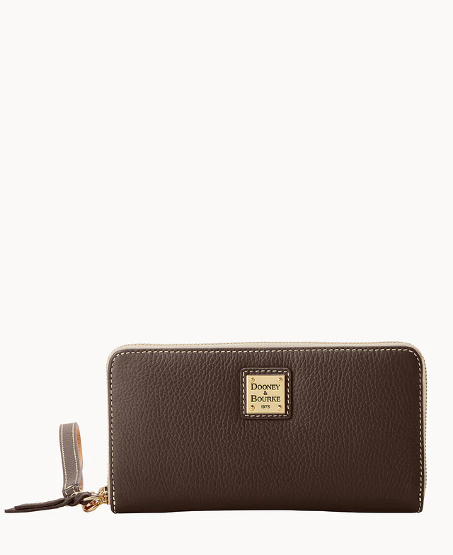 Lucca Leather Large Zip Around Wristlet