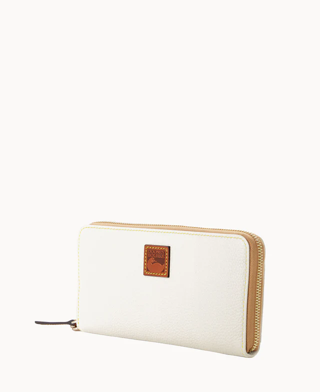 Pebble Grain Large Zip Around Wristlet
