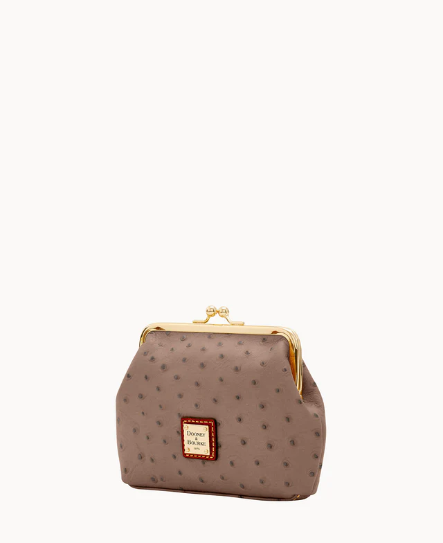 Ostrich Large Framed Purse