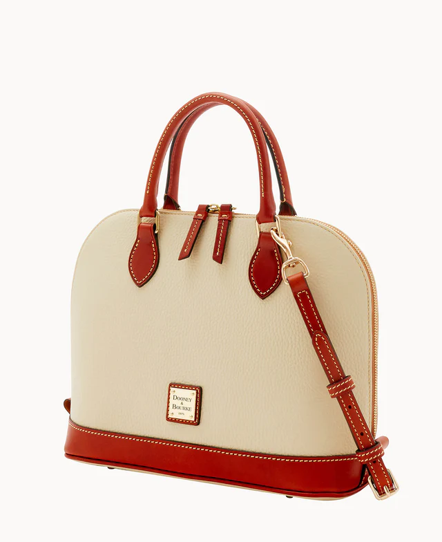 Pebble Grain Zip Zip Satchel