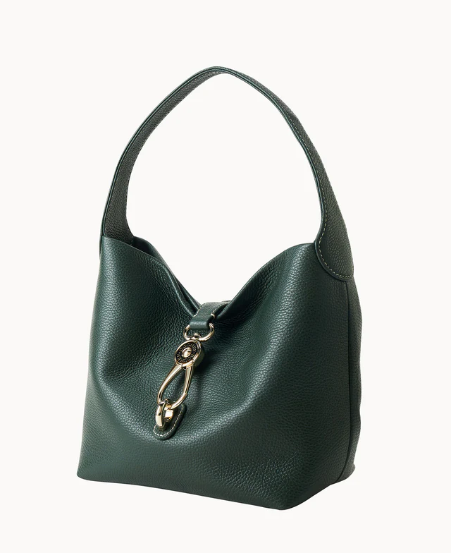 Lucca Leather Logo Lock Hobo