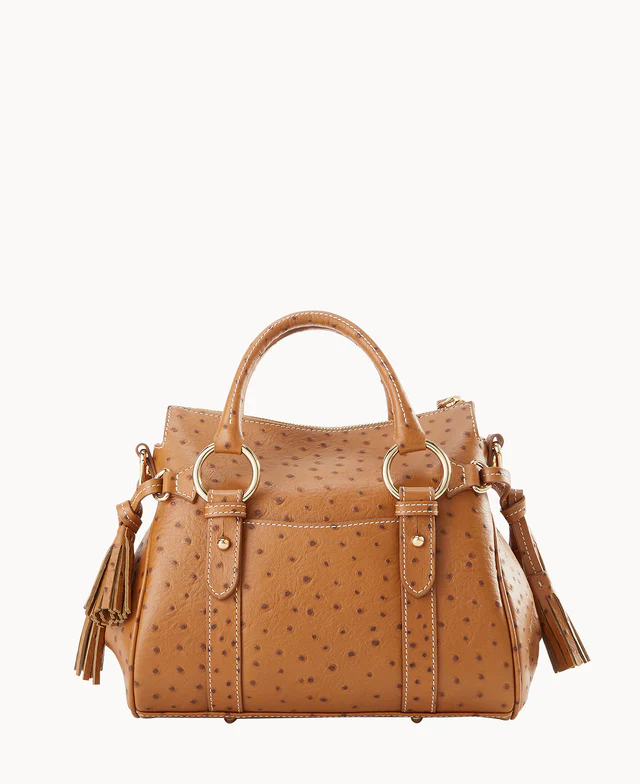 Ostrich Satchel With Pocket