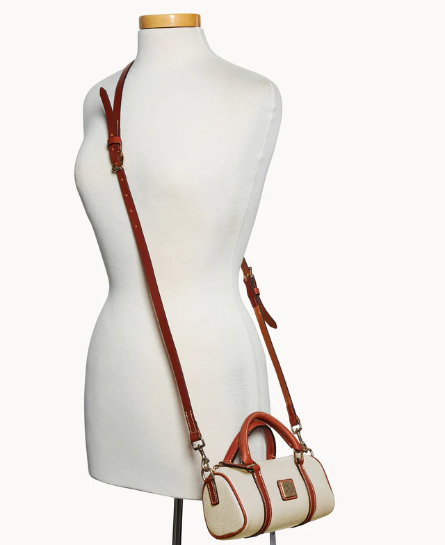 Pebble Grain Crossbody Barrel Satchel 20