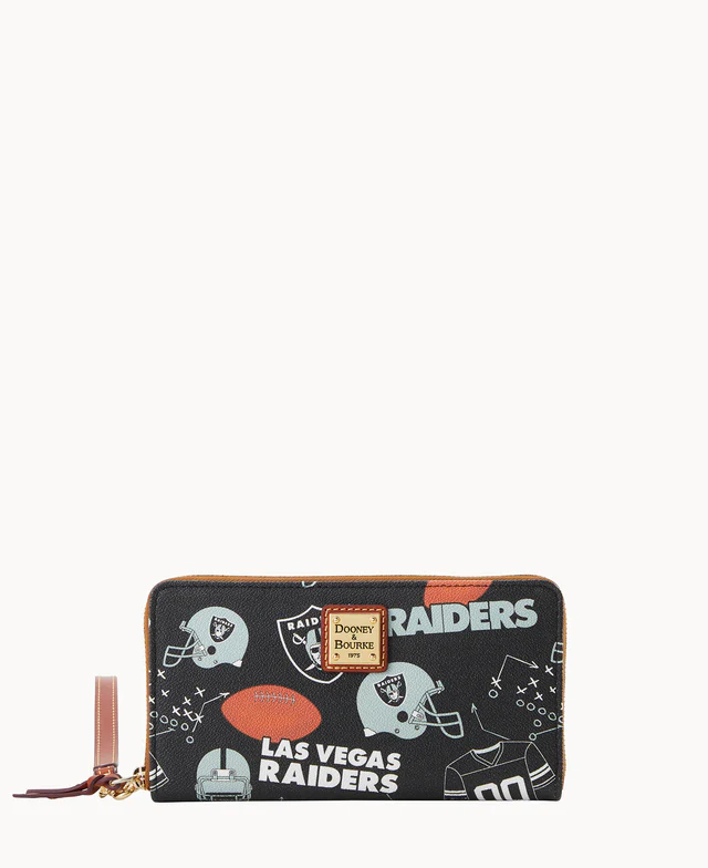 NFL Raiders Large Zip Around Wristlet