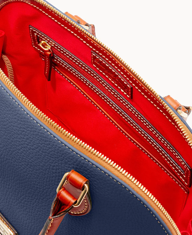 Pebble Grain Zip Zip Satchel