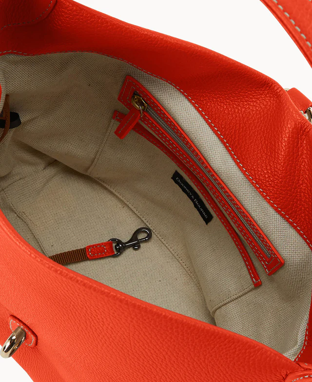 Lucca Leather Logo Lock Hobo